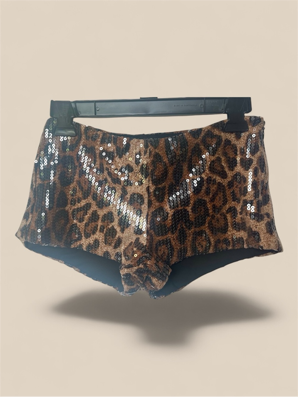 Edikted Leopard Sequin Boyshorts - Brown & Black